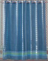 Cotton Curtain Blue Grey Booti Block Print (6742414819427)