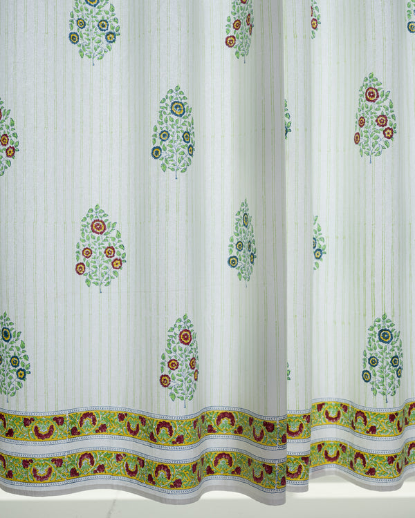 Cotton Curtain Green Boota Block Print 1 (6790432096355)