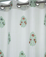Cotton Curtain Green Boota Block Print (6790432096355)