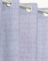 Cotton Curtain Earthy Grey Red Geometric Block Print 1 (6708835614819)