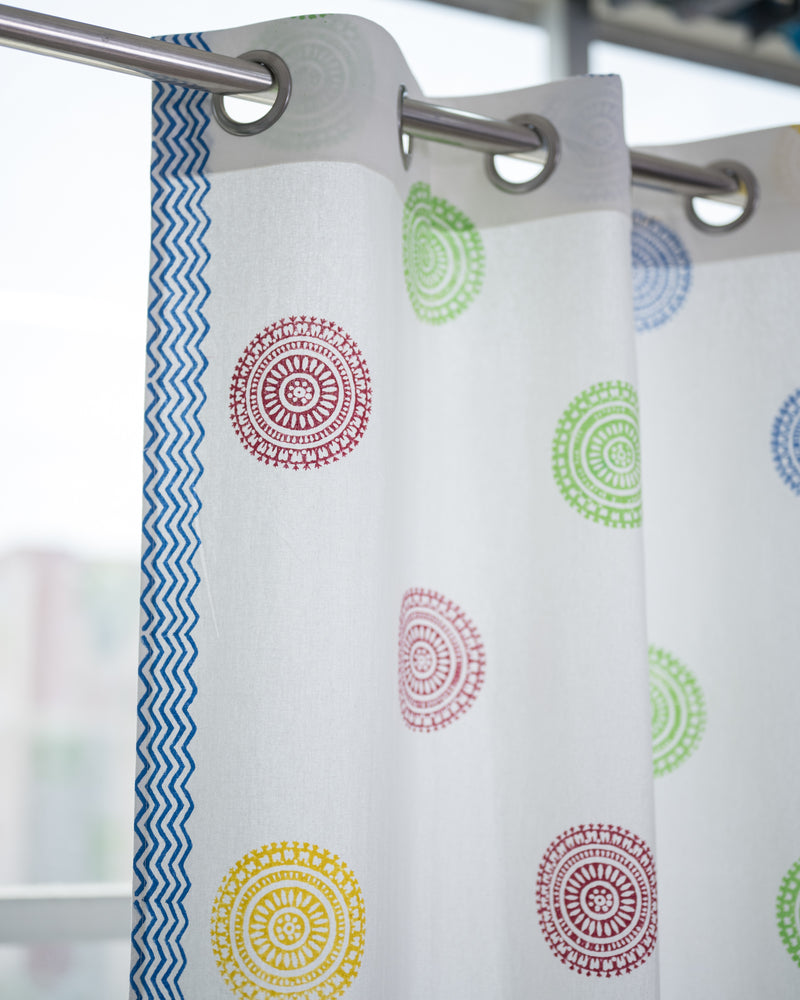 Cotton Curtain Satrangi Chakri Block Print (6790432260195)