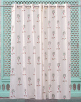 Cotton Slub Curtain Red Green Banana Tree Block Print 2 (6742415048803)
