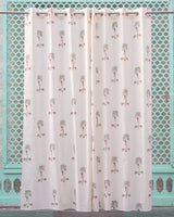 Cotton Slub Curtain Red Green Banana Tree Block Print 2 (6742415048803)