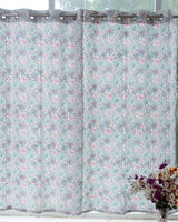 Drill Cotton Curtain Pink Green Jaal Block Print (6831561146467)
