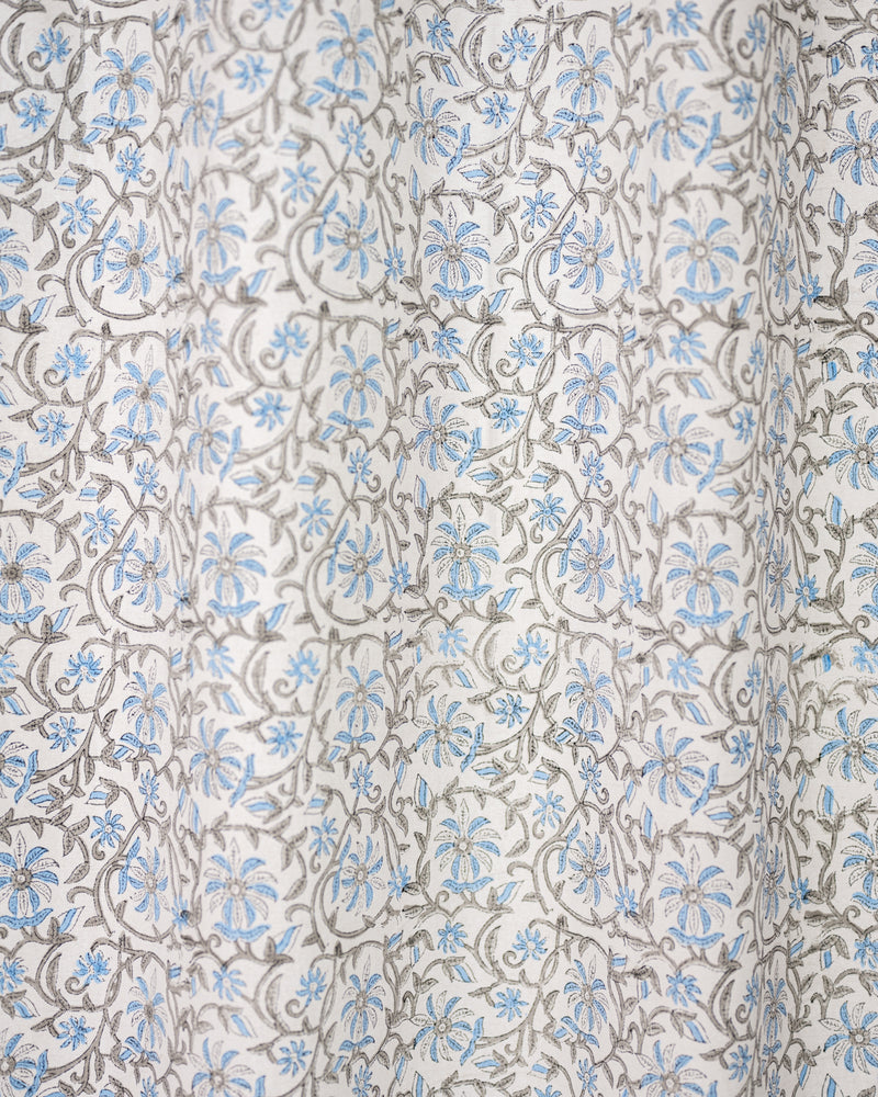 Drill Cotton Curtain Blue Grey Jaal Block Print 2 (6831561212003)