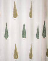 Drill Cotton Curtain Green Cedar Block Print (6831561048163)