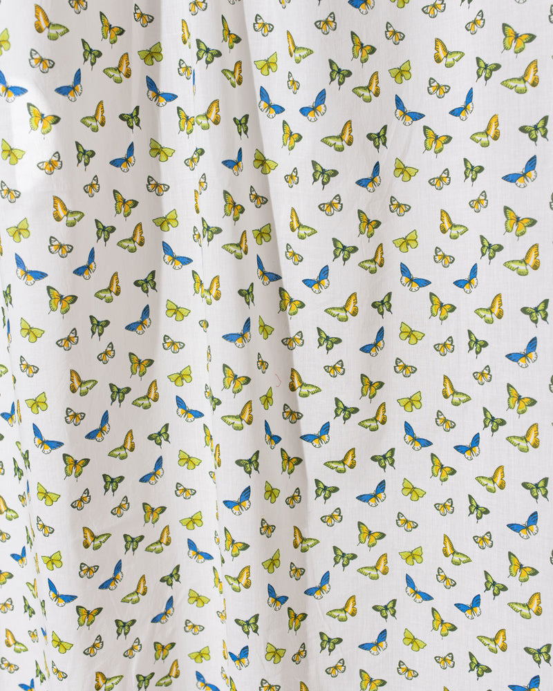 Cotton Curtain Blue Green Butterflies Print 2 (6742416621667)