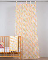 Cotton Door Curtain Orange Yellow Flamingo Print 2 (6708835745891)