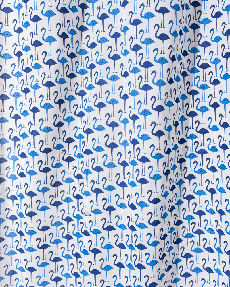 Cotton Curtain Blue Flamingoes Print 1 (6742416654435)