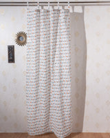 Cotton Curtain Orange Blue Bicycle Block Print 2 (6742416687203)