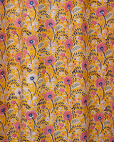 Cotton Curtain Yellow Pink Foral Block Print 2 (4776660107363)