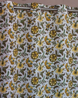 Cotton Curtain Yellow Green Floral Jaal Block Print 1 (6651608301667)