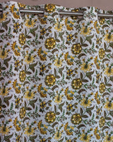 Cotton Curtain Yellow Green Floral Jaal Block Print 1 (6651608301667)
