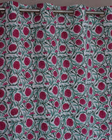 Cotton Curtain White Pink Floral Jaal Block Print 1 (6666127835235)