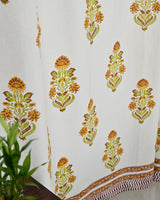 Cotton Curtain Orange Green Boota Block Print 3 (6666127868003)