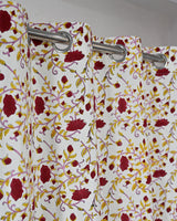 Cotton Curtain Red Yellow Jaal Block Print 1 (6668334104675)