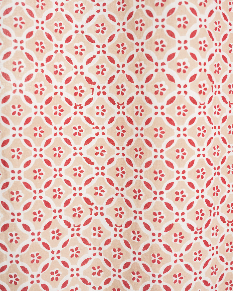 Cotton Curtain Chikoo Red Geometric Block Print 2 (6742414884963)