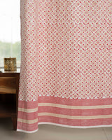 Cotton Curtain Chikoo Red Geometric Block Print 3 (6742414884963)