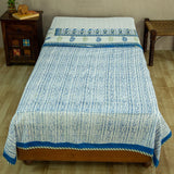 Cotton Single Bed Duvet Cover Blue Bel Block Print 1 (6648085643363)