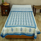 Cotton Single Bed Duvet Cover Blue Bel Block Print (6648085643363)