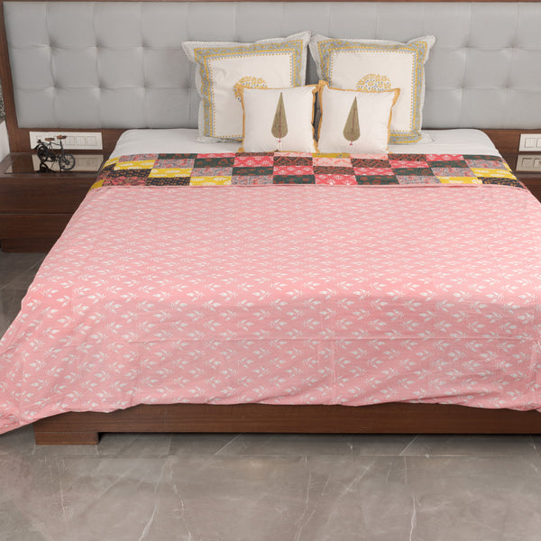 Cotton Double Bed AC Quilt Dohar Red Patch Work 2 (6722435645539)