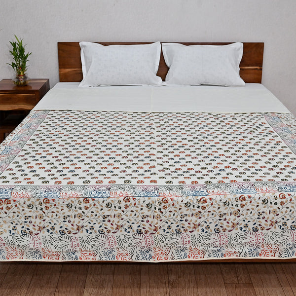 Cotton Mulmul Double Bed AC Dohar Elephant Gold Block Print 2 (3511195140195)