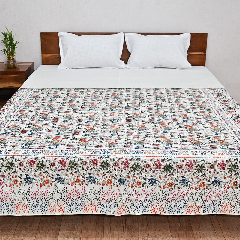 Cotton Mulmul Double Bed Dohar Baraat Gold Print 1 (6682966327395)