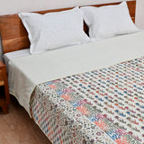 Cotton Mulmul Double Bed Dohar Multicolor Booti Gold Print (6682966360163)