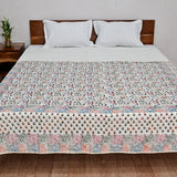 Cotton Mulmul Double Bed Dohar Multicolor Jaal Gold Print 1 (6682966392931)