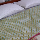 Cotton Mulmul Double Bed AC Quilt Dohar White Pink Guldasta Block Print2 (4789993734243)