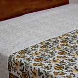 Cotton Mulmul Double Bed Dohar AC Quilt Yellow Green Floral Jaal Block Print 1 (6648171921507)