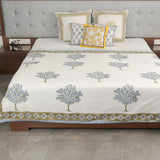 Cotton Mulmul Double Bed Dohar AC Quilt Blue Green Mango Tree Boota Block Print 1 (6722440134755)