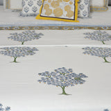 Cotton Mulmul Double Bed Dohar AC Quilt Blue Green Mango Tree Boota Block Print (6722440134755)