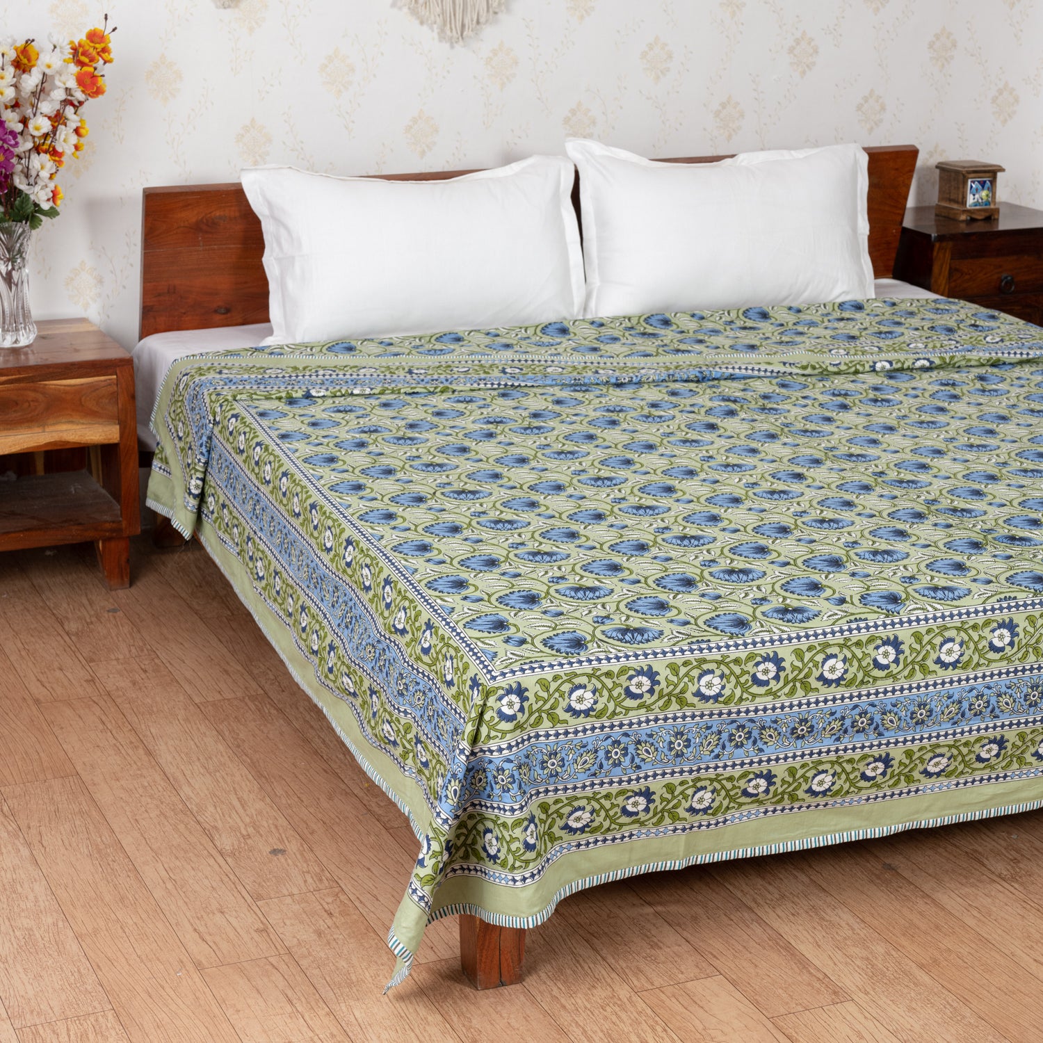 Gulistaan Handblock Printed Double Bed Dohar AC Quilt (6833767153763)