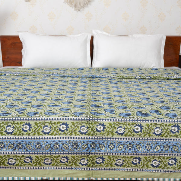 Gulistaan Handblock Printed Double Bed Dohar AC Quilt (6833767153763)