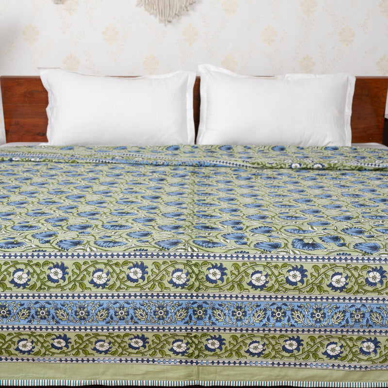Gulistaan Handblock Printed Double Bed Dohar AC Quilt (6833767153763)
