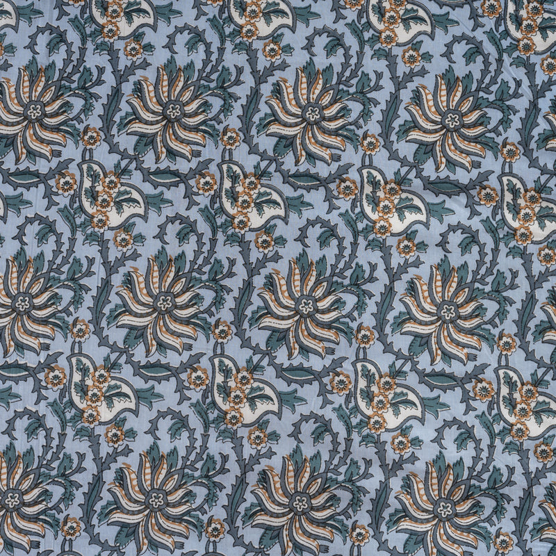 Mughal Jaal Teal Blue Handblock Printed Double Bed Dohar AC Quilt (6833767710819)