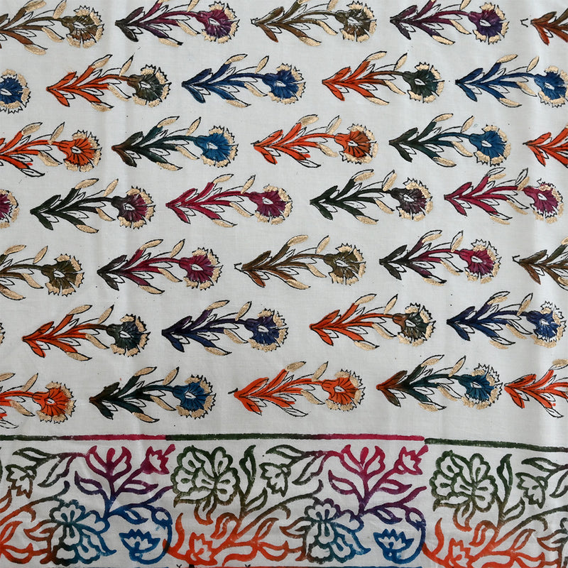 Cotton Mulmul Single Bed AC Quilt Dohar Multicolor Booti Gold Print 1 (6666813243491)