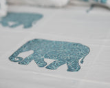 Cotton Diwan Set Set Turquoise Elephant Patch Work 3 (6742740762723)