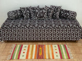 Cotton Diwan Set Brown White Leaves Print (6612420919395)