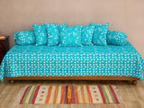 Cotton Diwan Set Turquoise White Floral Print (6624088686691)