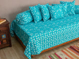 Cotton Diwan Set Turquoise White Floral Print 1 (6624088686691)