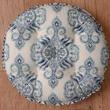Cotton Chair Cushion Round Blue Boota Print (6772183892067)
