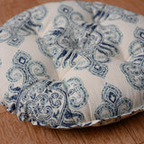 Cotton Chair Cushion Round Blue Boota Print (6772183892067)