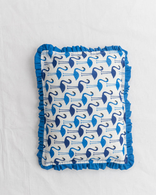 Cotton Baby Pillow Blue Flamingoes Print (6742773399651)
