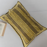 Cotton Pillow Cover Lemon Yellow Geomteric Dabu Print (6743871553635)