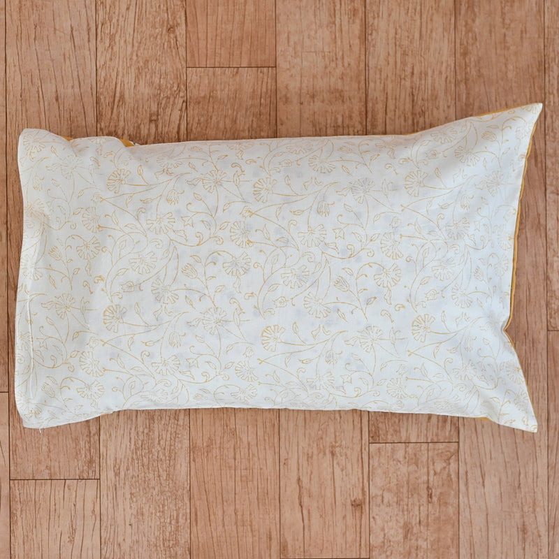 Cotton Pillow Cover Pink Brown Floral Boota Block Print 1 (6668358156387)