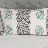 Cotton Pillow Cover Light Green Flower Stem Block Print (6743871881315)