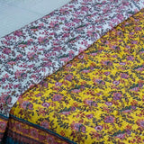 Cotton Mulmul Double Bed Jaipuri Razai Quilt Yellow Floral Bel Print 2 (4736316866659)