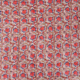 Cotton Mulmul Double Bed Razai Jaipuri Quilt Light Brown Red Tulip Bel Print 3 (6820996087907)